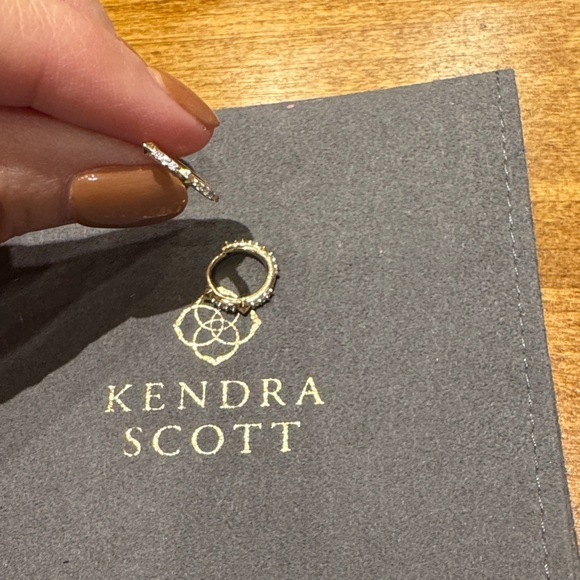 Kendra Scott Jett 14k Yellow Gold Earrings in White Diamond - Picture 5 of 7